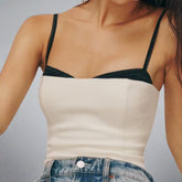 White And Black Two-Tone Top